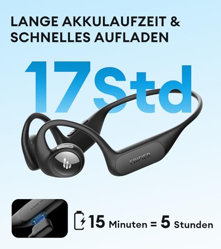 Edifier Comfo Run Open-Ear Wireless Air Conduction Sport Kopfhörer, Bluetooth 5.3, integriertes Mikrofon, 17 Std. Spielzeit, schnelles Aufladen, IP55 für Workouts Laufen – Bild 6