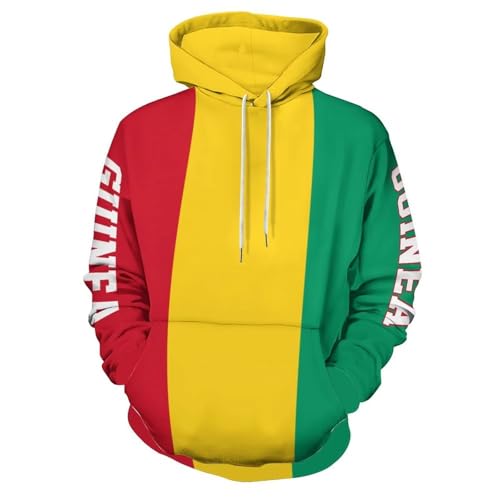 Sweat à capuche homme Guinée t-shirt manches longues imprimé 3D avec poche et cordon