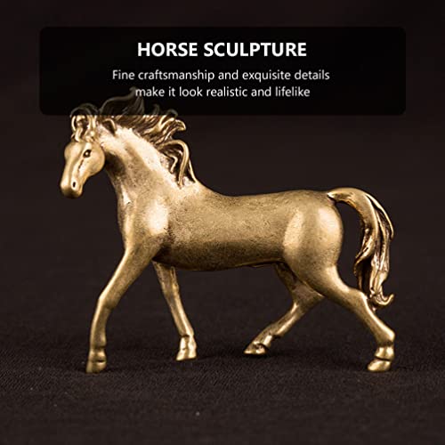 Set de 2 estatuas de caballo de bronce decorativas miniatura 3