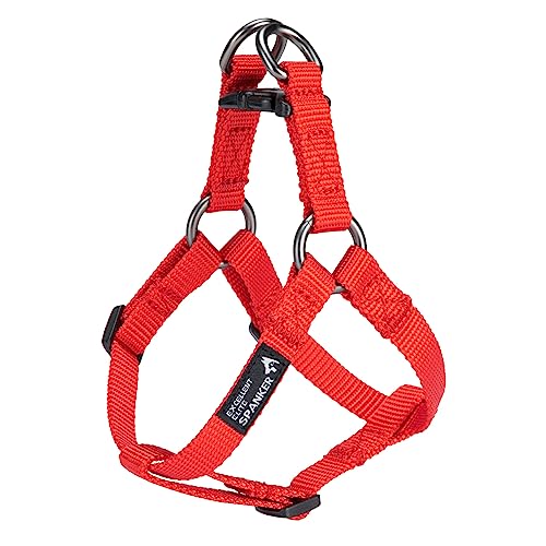 EXCELLENT ELITE SPANKER Cat Harness No Pull Dog Harness Adjustable Nylon Easy Pet Harness for Kitten Puppy Walking Training(RED)