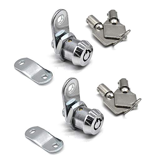 2Pcs Tubular Cam Lock 5/8 Inch Cabinet Lock Keyed Alike With Chrome Finish For Vending Machine Tool Box Mailbox Atm #TOP20