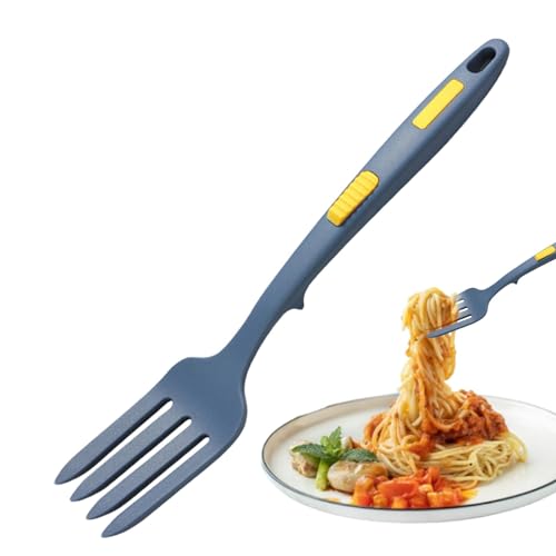 Forchette da cucina grandi in silicone, multifunzionali, resistenti al calore, in plastica, antiaderenti, per cucina, cottura e, blu scuro