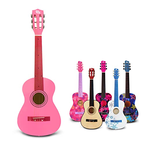 CB SKY 76cm Gitarre Akustikgitarre Nylon Saiten Gitarre Pink Mädchen Kinder Student Gitarre Akustikgitarren 1/2 für Anfänger Schüler Alter 3 4 5 6 7 8 9 10 11 12