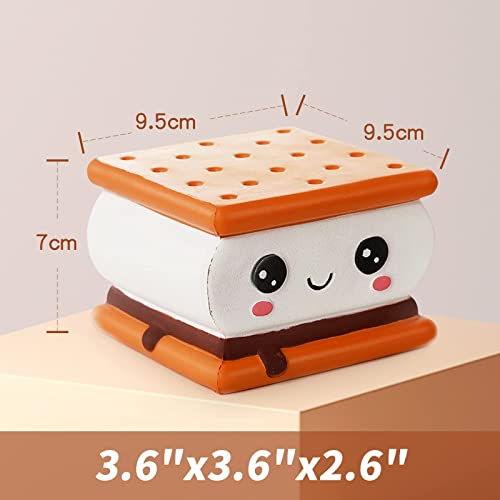 Anboor Squishies Smore Chocolate Sandwich Biscuit Jumbo Squishy Slow Rising Squeeze Toys Stress Relief Kawaii Soft Gift Collection (1 Pcs)