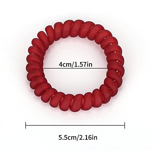 Image of 10-Piece Spiral Hair Ties for Thick Hair - Medium, Multicolor, No Crease Coils - Telephone Cord Plastic - Matte Candy Color