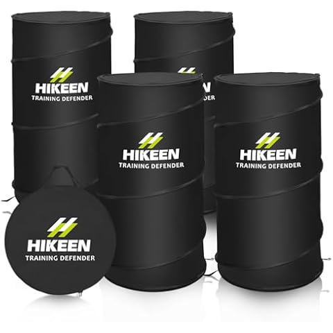 Hikeen Basketball Defender Dummy 4 Pack - Pop Up Safely Simulate Defender - Foldable Training Equipment for Basketball, Soccer, Football and More, 1 Carrying Bag Cover