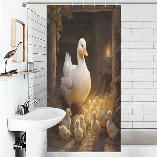 Rideau de douche canard 92x183 cm en polyester imperméable - 6