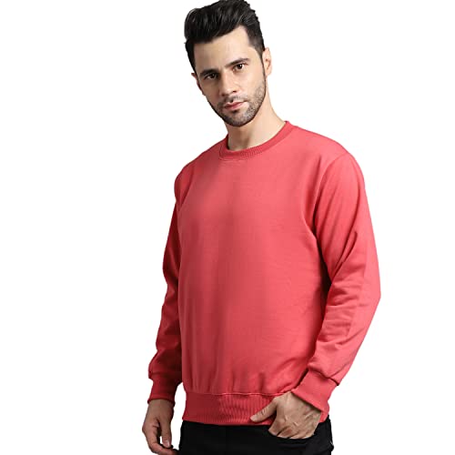 Image of BZR-Men's Fleece Round Neck Regular Sweatshirt (Sw Rrn Black 01-L Black L)(1903)