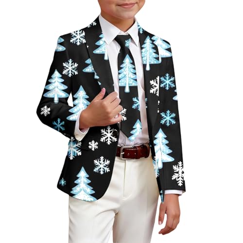 Generisch Cárdigan estampado de manga larga con botones, informal, cálido, suave y cómodo, ideal para vacaciones y fiestas, diseño elegante, chaqueta de invierno acogedora, rojo, 13-14 años