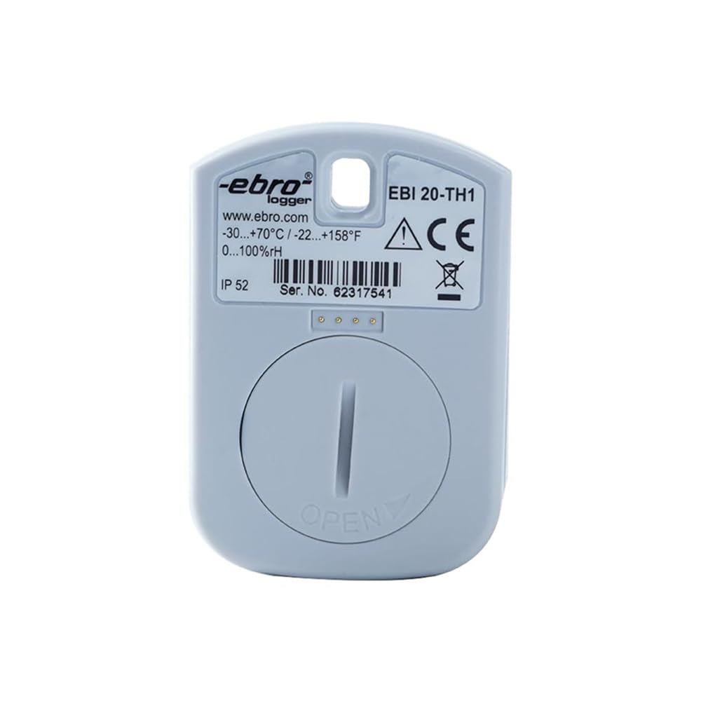 Ebro EBI-20TH1 Registrador de Temperatura y Humedad | Data Logger USB para Cadena de Frío, Farmacia, Laboratorios, Almacenes y Transporte Refrigerado