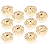 Ycauty Accesorios de Bricolaje Tallados en Madera de Durazno, Adornos Exquisitos para Regalos de Bricolaje y Amantes de las Manualidades, Adornos de 10 Piezas