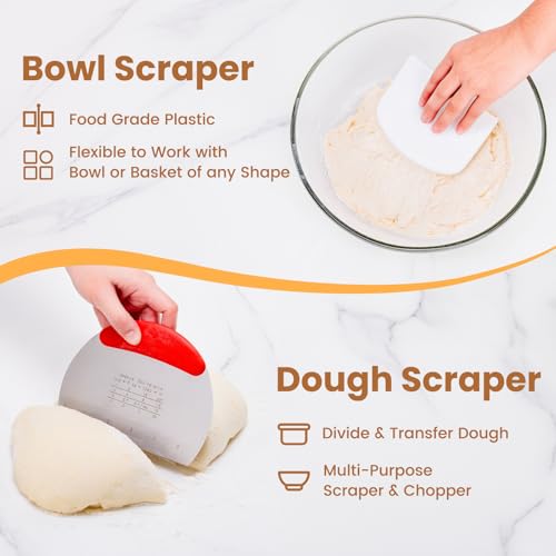 Bread Making Tools with Danish Dough Whisk Set, Sourdough Bread Scoring Tool & Baking Supplies - Bread Lame, Silicone Baking Sling, Bread Bag & More, Bread Baking Supplies by AHUAWA - Image 4