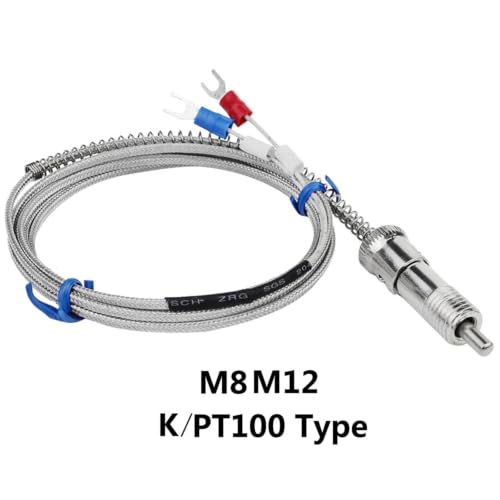 Sensor de temperatura PT100 M8 con termopar de cable blindado de 1 a 10m para controladores 3