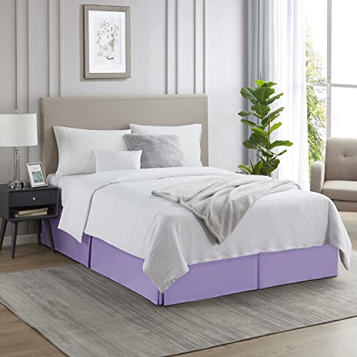Image of Nestl Lavender Full XL Bed Skirt - Full XL Size Bed Skirt 14 Inch Drop - Brushed Microfiber Bed Skirts - Hotel Quality Pleated Bed Skirt - Shrinkage & Fade Resistant