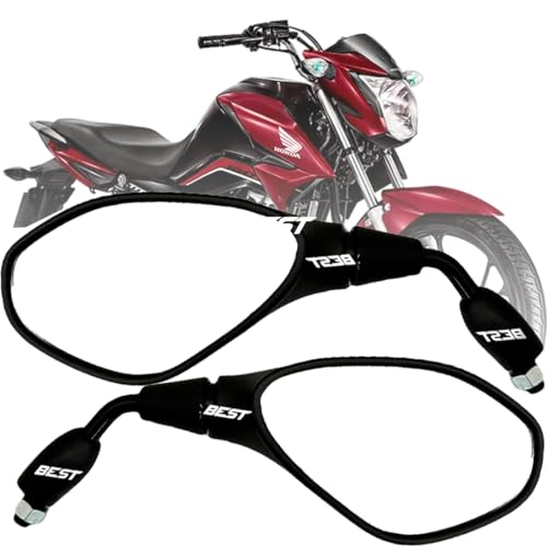 Par Retrovisor Modelo F800 Haste Curta Fixo Compativel Titan Fan Start Cg 160 125 150 Biz Pop Biz Xr