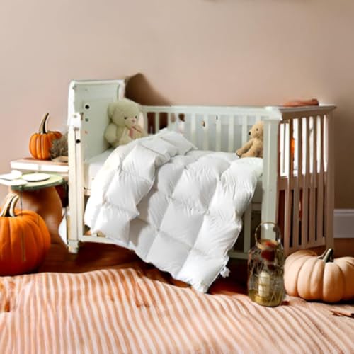 Image of Continental Bedding Serenity Toddler Down Comforter 700 Fill Power White Down Duvet Insert 100% Cotton Shell White, 33x42