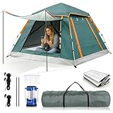 SPYLAVE Tienda de Campaña Pop-Up Automática para 2–3 Personas, Impermeable 3000 mm, Tienda de Exterior con Luz LED y Alfombrilla de Suelo, Montaje Rápido, Protección UV, Bolsa de Transporte Incluida