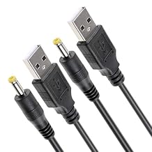 TENINYU USB 2.0 A ذكر إلى DC 4.0x1.7mm 5 Volt 24AWG DC Barrel Jack Power Cable 3FT Max 2.5 Ampere Power Cable، Center PIN Positive، 2Pack