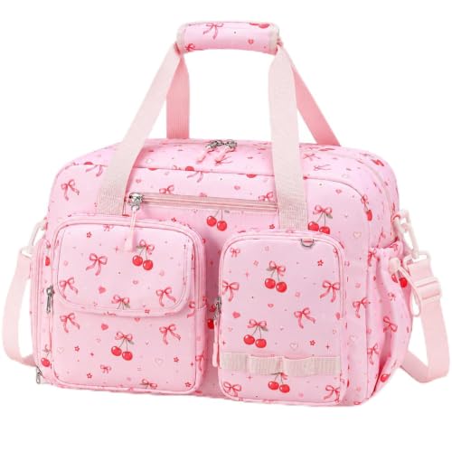 LOIDOU Kids Duffle Bag for Girls, 23L Gym & Dance Bag with Shoe Compartment