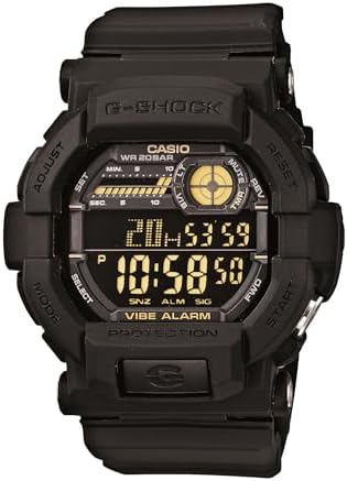 Casio G-Shock GD-350-1B | 200M WR | Shock Resistant |Vibration Alarm | 1/100 Sec. Stop Watch + Countdown Timer | Word Time | Multiple Alarms