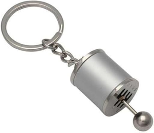 Movable Car Gear Keychain Six Speed Manual Gear Shifter Knob Metal Keychain Black