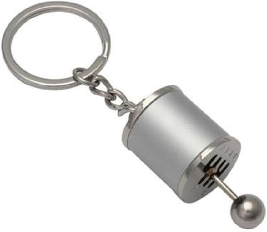 Movable Car Gear Keychain Six Speed Manual Gear Shifter Knob Metal Keychain Black