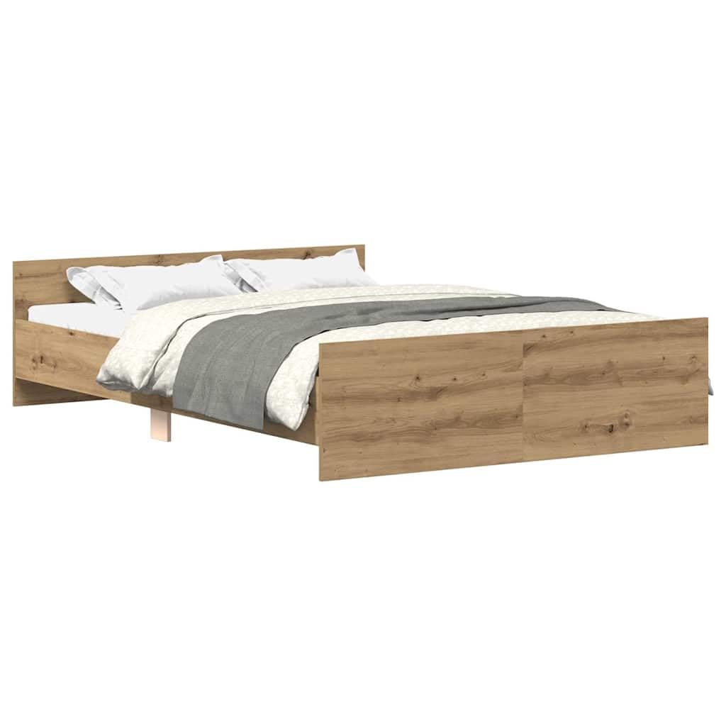 vidaXL Bed Frame without Mattress Artisan Oak 120x200cm Engineered Wood, bedroom furniture, bed base, double bed, bed, bedstead