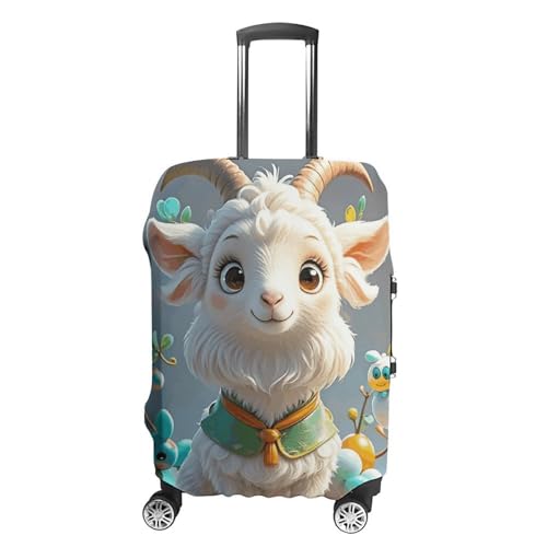 Cute Goat Elastic Luggage Cover Suitcase Protector for 19-32 Inch Suitcases | Universal Stretchable Travel Bag Cover | Anti-Scratch, Washable with Zipper Closure L