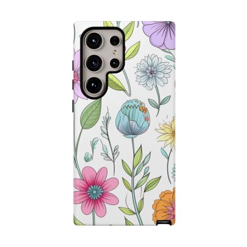 Coque Samsung Galaxy S24 Ultra motif floral multicolore brillante et résistante