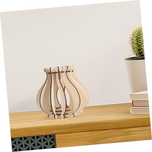Jarrón de madera de escritorio UKCOCO para arreglos florales 8