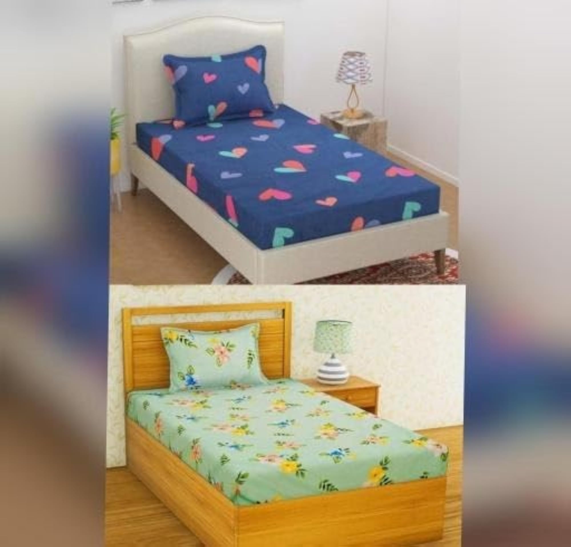 Decent Home Soft Cotton Bedsheet Combo Pack of 4
