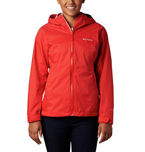 Columbia Women's Evapouration Jacket, Waterproof & Breathable, Bold Orange, X-Small