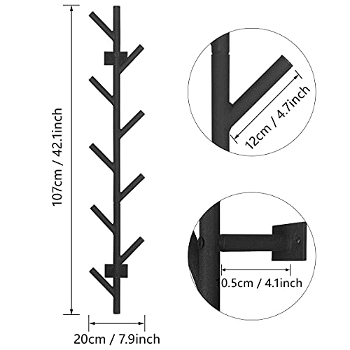 Butizone Wall Mounted Coat Rack, Modern Coat And Hat Rack, Matte Black Tree Branch Style Coat Rack With 9 Hooks For Hanging Clothes, Hats, Bags, Scarves In Entryway, Bedroom, Living Room #TOP5