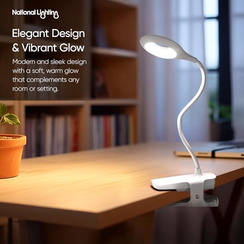 Lampe de bureau rechargeable avec pince pour lecture nocturne