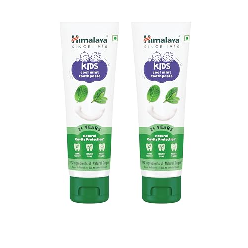 Himalaya Kids Cool Mint Toothpaste, 80g x Pack of 2 | Natural solution for germ and cavity protection | 99% Natural Origin Ingredients