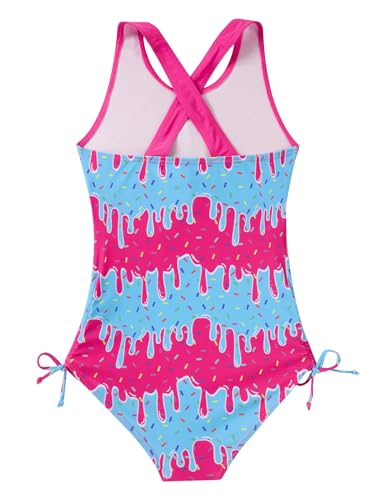 Image of BFUSTYLE Girls Swimsuit One Piece Bathing Suit 4-13 Years Sleeveless Beach Swimwear