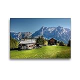 Premium Textil-Leinwand 45 x 30 cm Quer-Format Idyllische Hütten und Hochalmen, Leinwanddruck von uwe vahle