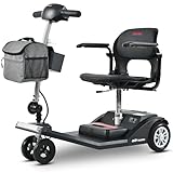Lightweight Mobility Scooters for Adults, All Terrain Compact Foldable 4 Wheel Motorized Scooter,Portable Electric Wheelchair for Travel,Model with Lights, Basket,Airline Approved,only 60Lbs (Black) -  dqwfvre.com