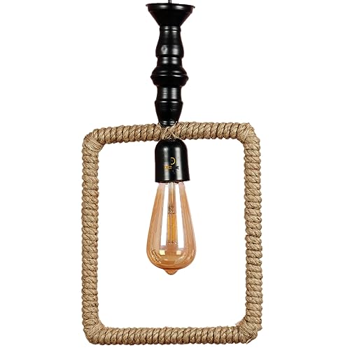 Image of DECOHOME Modern Hanging Ceiling Lamp Lights for Home & Decor | Premium Finish Pendant Light for Living Room, Bedroom & Dining Area | Stylish Indoor Lighting | Chandelier Lights (Square-Gold)