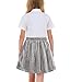 Metallic Skater Skirt for Girls Summer Sparkly Shiny Flared Holographic A-Line Mini Skort for 4-15 Years