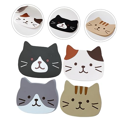 Dessous de bouteille anti-rayure chat | Protéger la table de la chaleur PVC - 5