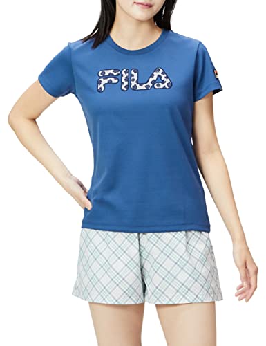 [フィラ] テニス 吸水速乾 UVカット テニスシャツ アップリケTシャツ レディース ブルー L