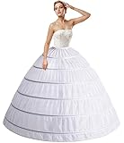 Mannice Full 6 Hoop Petticoat Skirt, Petticoats for Women Floor Length Crinoline Underskirt Petticoat Slip for Wedding
