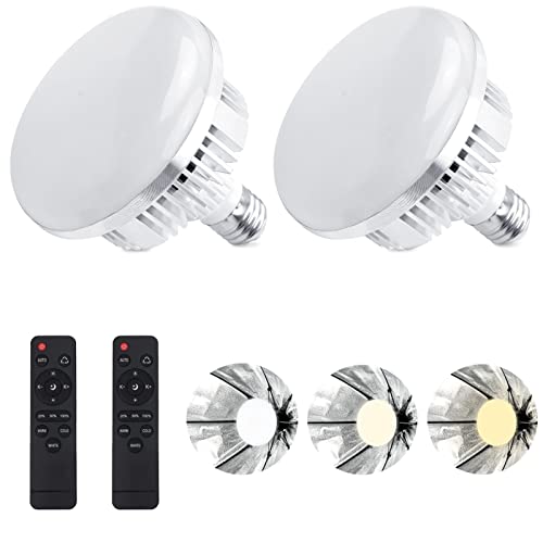 2Pack 135W Photography Light Bulb Dimmable Tricolor LED Bulbs 2700-6400K