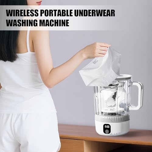 Image of Underwear Washing Machine, Upgrade 2.5L Mini Portable Washing Machine, Mini Washer Deep Cleans Small Clothes for Apartment, Dorm, RV, Travel & Hotel Use (White)