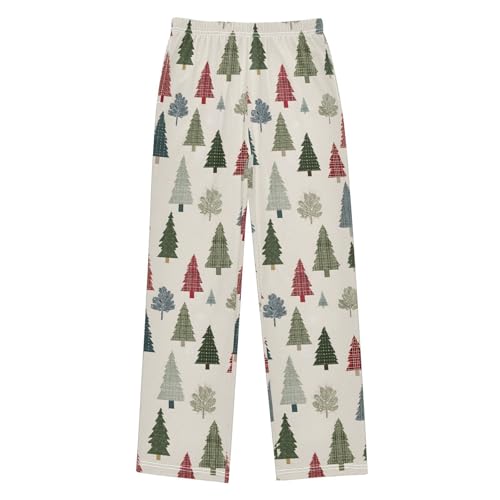 Christmas Pajama Pants Light Background Christmas Trees Long Sleep Pants Lounge Bottoms