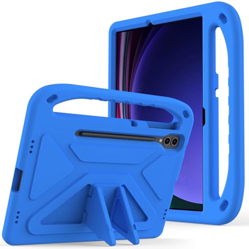 Étui Galaxy Tab S9 Plus antichoc en EVA bleu avec poignée support