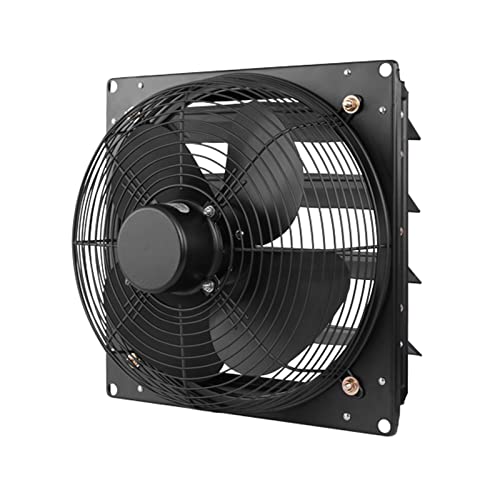 Ventilador de escape Extractor de aire for cocina, con persiana metálica, for uso doméstico, de 10', 12', 14' y 16', de 4 aspas, industrial, potente, con red protectora metálica, 14 pulgadas(12 Inch)