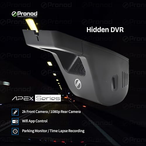 Image of PRONOD Hidden Dashcam for Car | 2K Front + 1K Rear Camera | WiFi Dash Camera with App Control | Night Vision | 24H Parking Monitor | G-Sensor | Loop Recording | Free 128GB | 12 Months Warranty