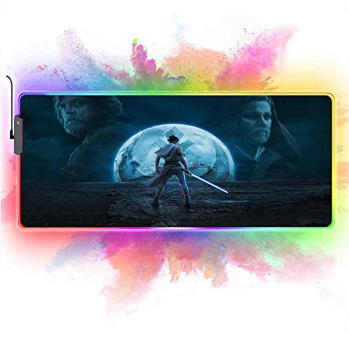 RGB Extended Gaming Mouse Pad Star Wars,Anti-Slip Rubber Base,Stitched Edges,Water-Resistant,Smooth Gaming Surface,Mouse Mat,Desk Mat Great for Laptop,Computer & Pc 11.8X31.5 Inch
